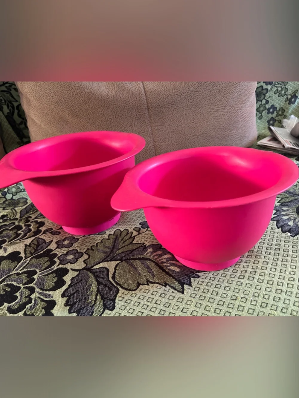 IKEA Bright Hot Pink Silicone Mixing Bowls - Set of 2